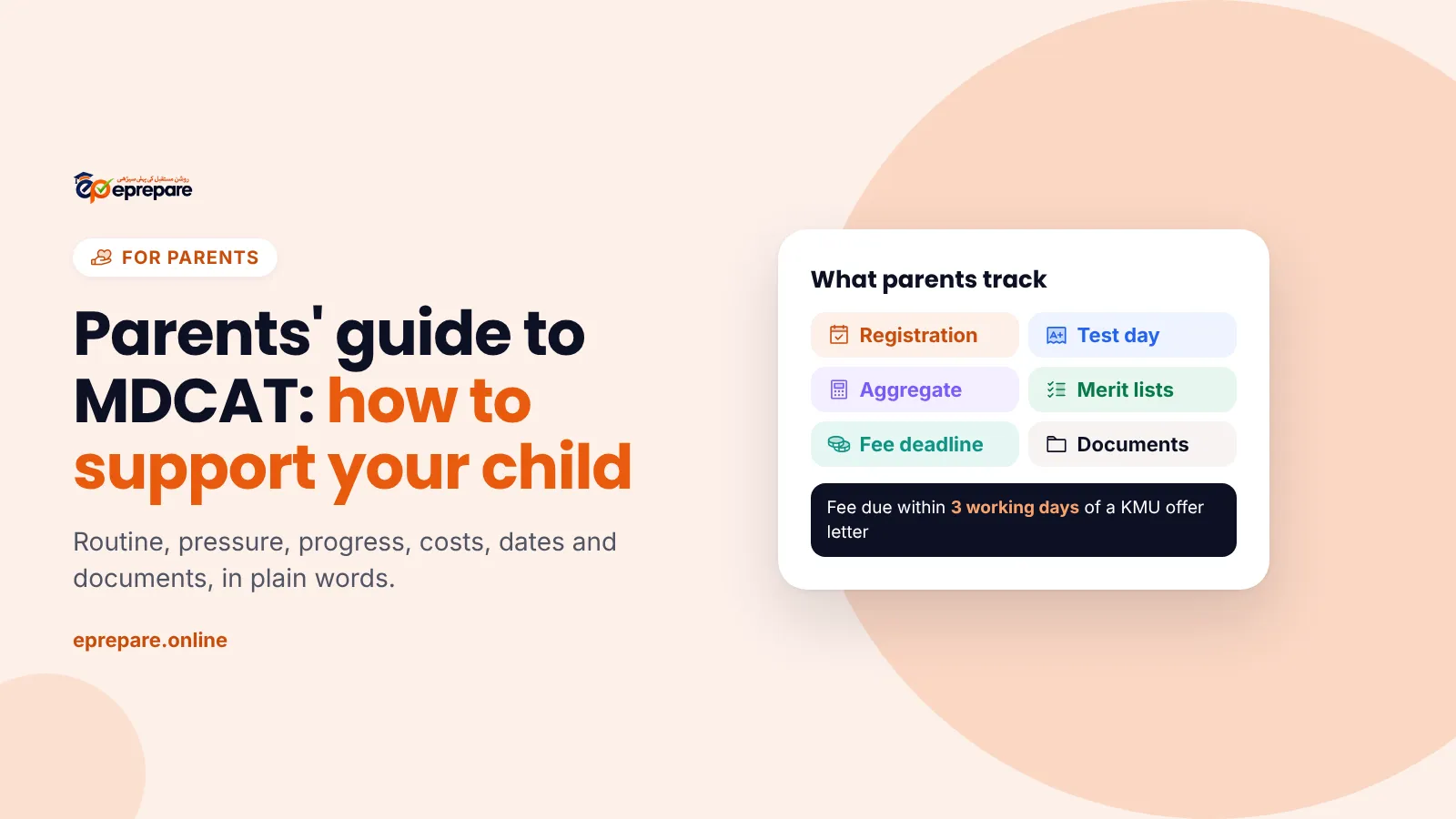 Parents' guide to MDCAT: registration, test day, aggregate, merit lists, fee deadline and documents to track